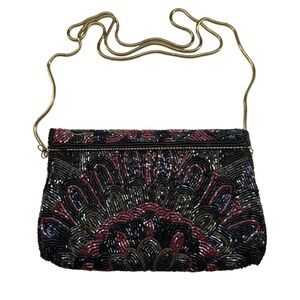 Beaded Clutch With Strap Bag